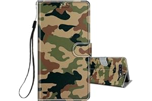 HopMore Funda para Samsung Galaxy S10 Cuero con Tapa Silicona Dibujo Bonita Carcasa Billetera Resistente Estilo Libro Case para Mujeres Niñas Ranuras Tarjetas Cover 360 Grados - Camuflaje