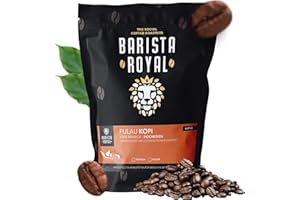 BARISTA ROYAL "Pulau Kopi" ziarna kawy, 1 kg, świeże ziarna kawy bezpośrednio z Indonezji, 100% całych ziaren kawy Arabica, idealne do w pełni automatycznych ekspresów filtrujących