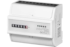 MIRATIC Wattmetre Indicateur de Consommation Electrique Analogique Triphasé - 100A Montage sur Rail DIN TH-35mm IP51 7 Modules de Large