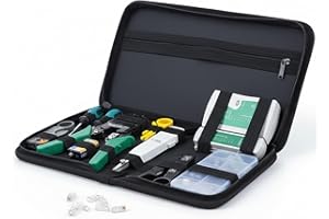 CLICLED Kit Attrezzi Cavo Rete LAN Tester Crimpatrice Plug RJ45 RJ11 Con Custodia Ethernet Rete