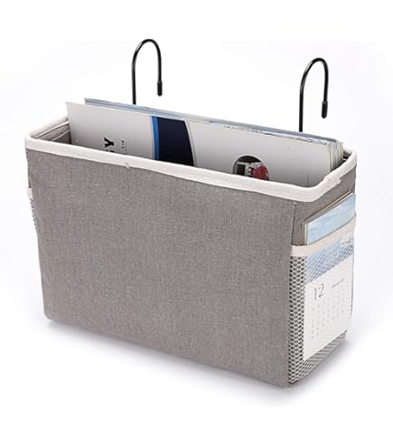 Hangende Mand aan Het Bed Caddy, Plankhouder aan Het Bed Hangende Opbergtas voor Hoofdeinden Veranderende Tafel Stapelbedaccessoires voor Bovenste Stapelbed (Wit
