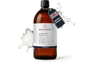 ‎NAISSANCE Naissance Pflanzliches Glycerin (Glyzerin/Glycerol) (Nr. 806) 1 Liter (1000ml) - flüssig, 100% Eur. Ph. Qualität, vegan, natürlich, parfümfrei, gentechnikfrei.