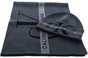 Calvin Klein CKJ Giftpack Soft Cotton Tape Beanie + Scarf Black