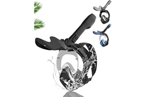 FWIULL Maska do snorkelingu dla dorosłych, wyposażenie do nurkowania, dla mężczyzn, wzór ryby, maska do nurkowania z kamerami sportowymi, składane okulary przeciwsłoneczne, widoczność 180 stopni, dla osób