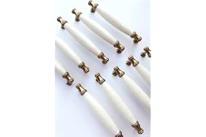 NIANWUDU Beautiful life* 10 x Door Pull Handle Bow Pulls, T Bar Kitchen Door Handles, Cupboard Drawer Bedroom furniture handles ceramics Hole centres 128 mm (Typ A)