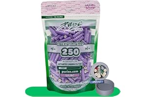 Puraflora Traveldose x Aktivkohlefilter 6mm 250Stück Xtra Slim Size Aktivkohlefilter x aktivkohlefilter slim(Lila)