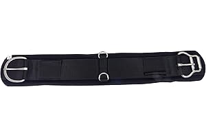 Thor Equine Western - Cinghia per sella, traspirante, in neoprene morbido con fibbie in acciaio INOX, colore: Nero