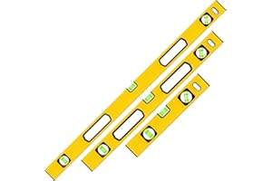 ZENO Spirit Level 3 Set | Shock Proof Spirit Level Set | Torpedo Level with Magnetic Base | 3 Bubbles 45° 90° 180° | Yellow & Black | 300mm, 600mm, 1000mm