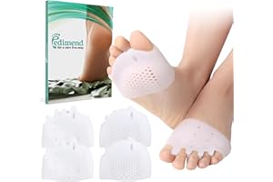 Pedimend 2 Pairs Gel Toe Separators Metatarsal Pads, Gel Toe Straightener for Overlapping Toes, Bunion Corrector, Hallux Valgus Forefoot Pain Relief (5-Hole Toe Separator Metatarsal Pads)
