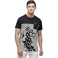 Smash Men's Slim-Fit Round Neck Graphic T-Shirt - 100% Cotton Crew Neck Half Sleeve Casual Tees for Men