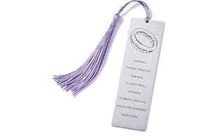 MELIX HOME The One Ring Lord of Rings Merchandise Marcapáginas LORT Gifts Marcapáginas de acero inoxidable con borla para los amantes de los libros Hobbits Merch Collection Gift