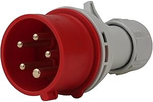 PCE 40577L Spina CEE, 5 Poli, Rosso