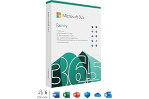 Microsoft 365 Family - Fino a 6 persone - Per PC/Mac/tablet/cellulari - Abbonamento di 12 mesi
