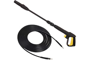 TECHKAR Pistola per idropulitrice 10m Tubo e lancia ad alta pressione – Accessori Karcher K2 – K5 – Ugello regolabile Vario per idropulitrice – Connessione rapida a clic
