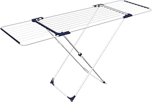 VILEDA Gimi Aliante Stendibiancheria da Pavimento in Acciaio, Stendino da 20 m, Bianco, Metallo, Ripiegabile