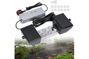 MOGOULUA Ultrasonic Fogger 6 Head Mist Maker 5.5L/H with Waterproof Power Supply and Buoys Set Pond Atomizer Garden Air Humidifier for Halloween Christmas Wedding Party Food Preservation
