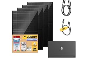 Solakon® 2000W Balkonkraftwerk mit Speicher - Balkonkraftwerk 2000W komplett Steckdose - 800W Integrierten Hybrid-Wechselrichter - Solakon ONE mit 2,11 kWh - 4X 500W bifaziale Solarmodule