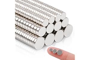 MAGXCENE 330PC Imanes de Neodimio 3 Tamaños 100PC 5 x 1 mm, 110PC 4 x 1,5 mm, 120PC 3 x 1 mm, Imán Pequeño Mini Imanes de Neodimio Redondos Imanes Potentes, Imanes para Refrigerador Pizarra Blanca