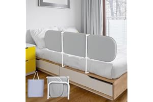 Eulenke Griglia di protezione per letto da 180 cm, pieghevole, regolabile in altezza, per bambini, portatile, per viaggi, facile montaggio, colore: grigio