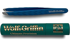 Wolf & Griffin Ultimate Precision Mini pince à épiler professionnelle en acier inoxydable pour homme et femme Bleu marine