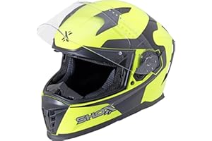 Shox Helmets Eclipse Vega Motorcycle Helmet ECE 22.06 Approved Unisex Full Face Street Sport Touring Motorbike Protective Crash Lid for Bike Riding