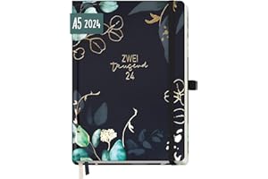 ‎HÄFFT Chäff Wochen-Notiz-Kalender 2024 A5 [Mondscheinblüten] Hardcover Wochenplaner, Notiz-Timer, Terminplaner, Wochenkalender, Organizer, Terminkalender mit Einstecktasche | nachhaltig & klimaneutral