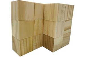 Fycooler Sculpture De Bois, 12PCS Blocs Sculpture En Bois Couleur Naturelle, Tilleul La Sculpture, Blocs En Bois Pour Enfants, Adultes, Débutants, Résistant à L'usure Bloc De Bois Brut Sculpture-5x5x5