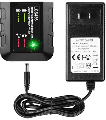 Replacement LCS1620 20V Lithium Battery Charger – Works With Black+Decker 14.4V/18V/20V Batteries (LBXR20, LB20, LBX4020, Etc.)