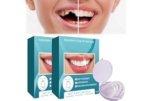 HOUXIANDOU Dentaduras Postizas Ajustables A Presión, Dientes Postizos, Dentaduras Postizas Con Carillas Ajustables Para Hombres Y Mujeres, Proteja Sus Dientes Y Recupere Una Sonrisa Segura (2 piezas)