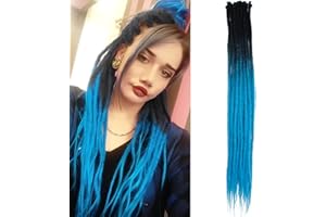 DSOAR Sottile 0,6 cm Sintetico Dreadlock Estensioni Fatte a Mano 24 Pollici 20 Fili Capelli all'Uncinetto Lunghe Trecce all'Uncinetto Hip-Hop Stile Morbido Dreads Estensioni dei Capelli