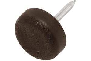 Adsamm® / 32 x Deslizante de plástico con clavo / Ø 15 mm / marrón / redondas / Patas de muebles con clavo de la máxima calidad de Adsamm®