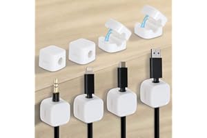 Kronwahl 8 PEZZI Porta cavi magnetici, clip fermacavi adesivi per la gestione efficiente dei cavi, organizzatore cavi per scrivania, supporto per cavo di ricarica, USB, rete (BIANCO)