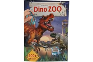 Depesche 13606 Create your Dino Zoo - Libro di adesivi con 24 pagine prestampate per creare motivi di dinosauri, incl. oltre 200 adesivi