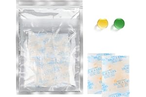 BOADW 20 g x 15 bolsas de gel de sílice de grado alimenticio con perlas de naranja, indicador de humedad, desecante para eliminar la humedad