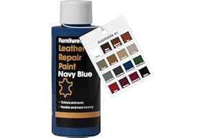 Furniture Clinic Vernice e Tintura per la Riparazione della Pelle, Colorante Autosigillante per Una Riparazione Facile, Adatto per Divani in Pelle, Sedili di Auto, Scarpe, Borse (50ml, Blu navy)