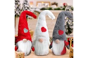 ZZXLOPEZ Weihnachtswichtel, 3 Stücke Handgemachte Weihnachtswichtel 29cm Hoch, Schwedische Weihnachten Deko Wichtel, Weihnachtszwerg Puppe für Kamin, Haus,Garten Tisch, Familie Weihnachten Dekoration
