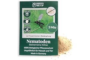 SF Nematoden gegen Trauermücken – 3 Mio. für ca. 30 Pflanzen (6 m²) – Bekämpft Trauermücken & kleine Fliegen – Biologische Schädlingsbekämpfung frisch aus der Gärtnerei– Green Me Up