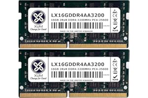 XUM CHANGE FOR GOOD XUM 32GB Laptop Memory RAM DDR4 3200MHz PC4-25600 SODIMM Non-ECC Unbuffered 1.2V 2rx8 Dual Rank 260 Pin CL22 Notebook Laptop Memory Upgrade Module (2x16GB KIT)