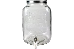 HOME DECO FACTORY, KV7177, Fontaine à boisson en verre avec large ouverture et robinet de service, idéale pour toute la famille, parfaite pour vos boissons - Contenance : 8 L