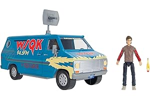JAZWARES Stranger Things WSQK Van Playset - 8-Inch Vehicle with Lights and Sounds plus 4-Inch Figure with Accessories