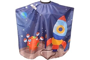 PCSFOE Capa de peluquería para niños,Capa de corte de pelo para niños,Capa de corte de pelo para niños,Capa de corte de pelo con cierre de presión ajustable,Babero de corte de pelo para niños,Capa de