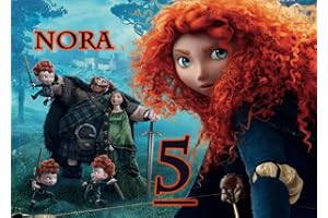 OBLEA PERSONALIZADA OBLEA de Brave MÉRIDA Personalizada con Nombre y Edad para Pastel o Tarta, Especial para cumpleaños, Medida Rectangular de 28x20cm