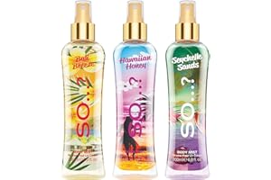 SO...? So…? Summer Escapes Womens Bali Breeze, Hawaiian Honey, Seychelle Sands Body Mist Mixed Fragrance 200ml Bundle (Pack of 3)