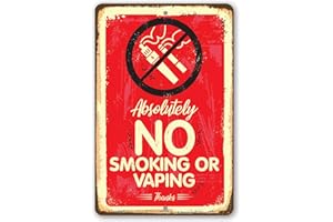 LINQWkk Plaque en métal durable – Absolutely No Vaping Or Smoking – 20,3 x 30,5 cm