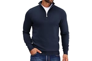 COOFANDY Herren Pullover mit 1/4 Zip Männer Strickpullover Reißverschluss Rollkragenpullover Troyer Winter Pulli Sweater