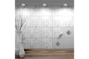 ‎FOLIESEN FoLIESEN - Fliesenaufkleber 15x15 cm | selbstklebende Fliesen-Folie für Bad & Küche | entfernbare Klebe-Folie für Wandfliesen Küchenrückwand & Bordüren | 120 Klebefliesen, .:Dekor Marmor