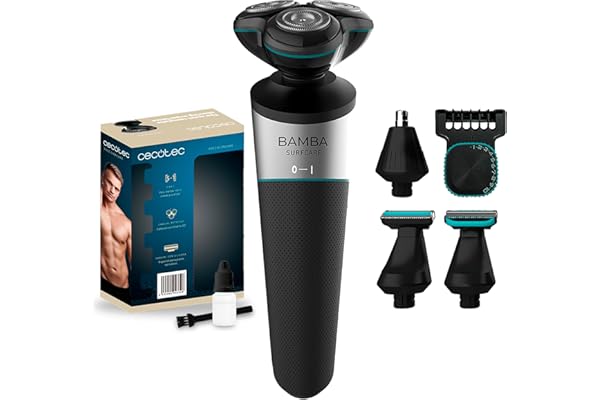Cecotec Afeitadora Multigrooming 5 en 1 PrecisionCare Multigrooming 5in1. Batería de Litio, Autonomía 60min, Cuchillas de Acero Inoxidable, Cabezal Rotativo con 3 Cuchillas, Waterproof IPX5