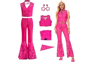 MARYPATY Vestiti Barb the Movie Donna Costume, Barb Cosplay Costume, Barb Abito per ragazze Rosa Senza maniche Abito a quadrett Carnevale Costume.
