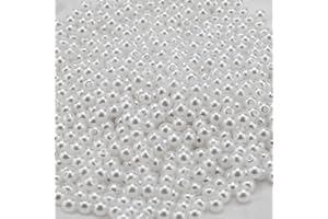 SAVITA 1000 Pezzi 6mm Perle Rotonde Bianche Perline Raso Perline Distanziali Sciolte per Fai Da Te Collane Braccialetti Orecchini Anelli Creazione di Gioielli