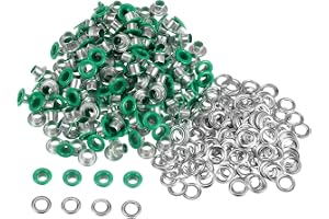 Kvartsman set med 300 öljett-kit metallöljetter 4 mm 1/6 tum hål små öljetter med brickor för skor kläder bä hänge väska t